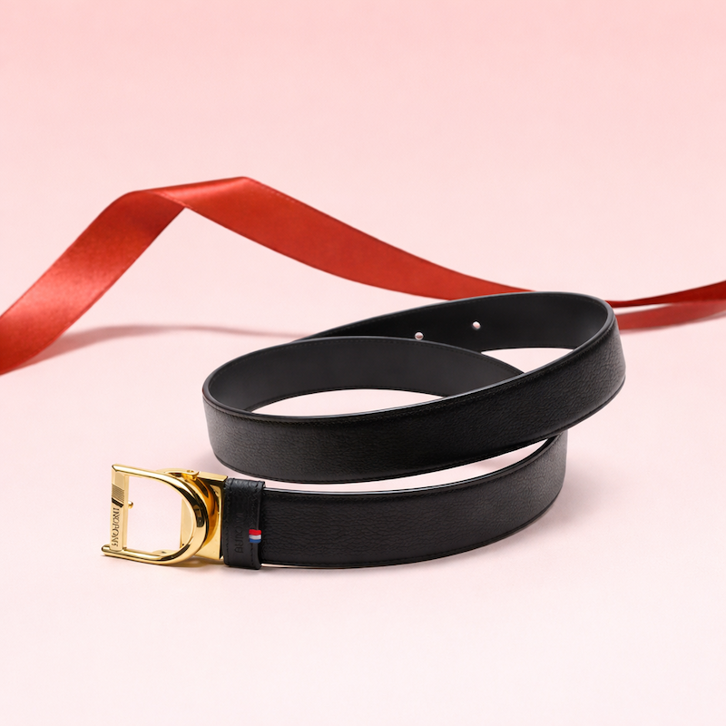 Ремень S.T. Dupont Line D из гладкой кожи с позолоченной пряжкой