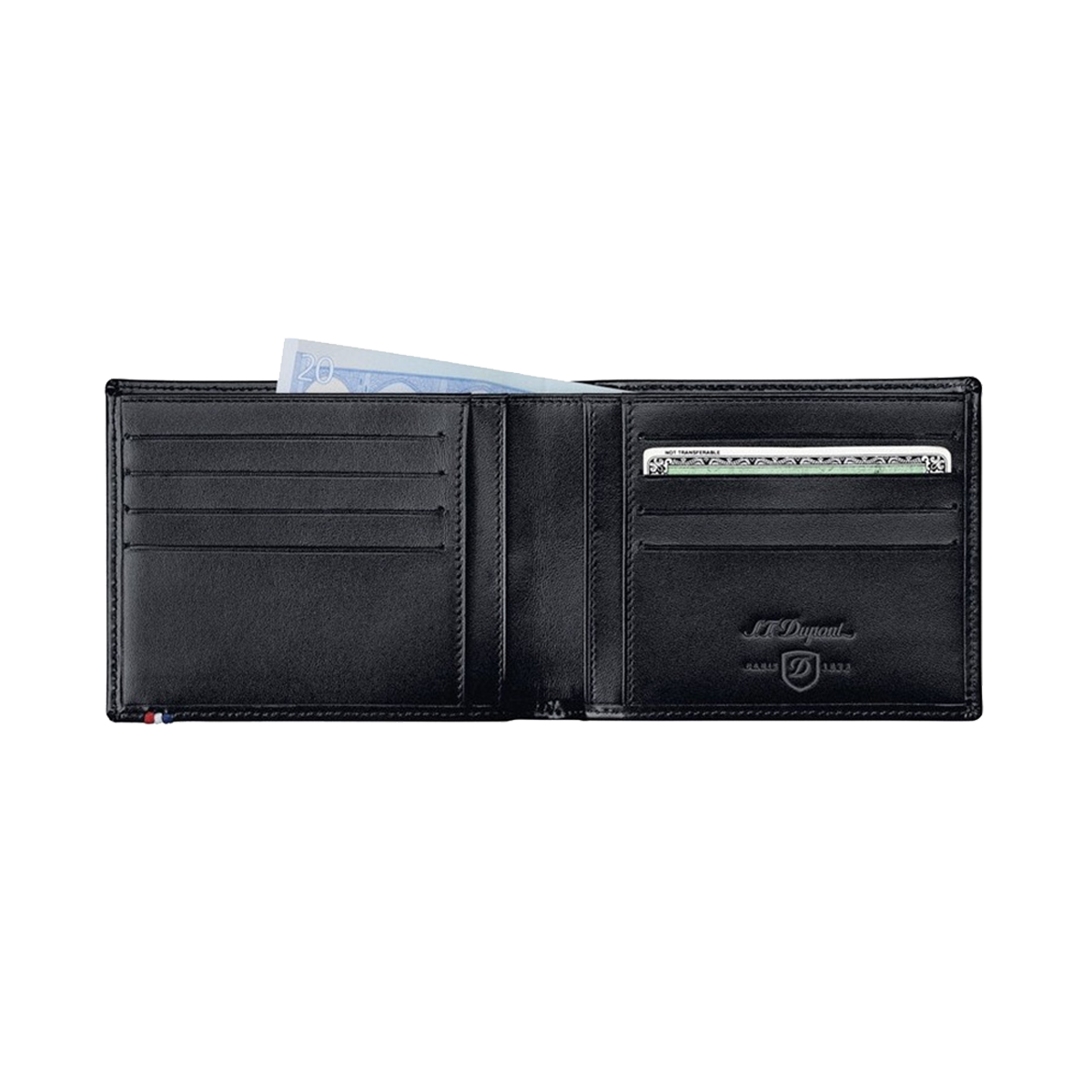 Портмоне Line D 180003 Цвет Чёрный Портмоне, гладкая кожа, 8 отделений для кредитных карт | S.T. Dupont