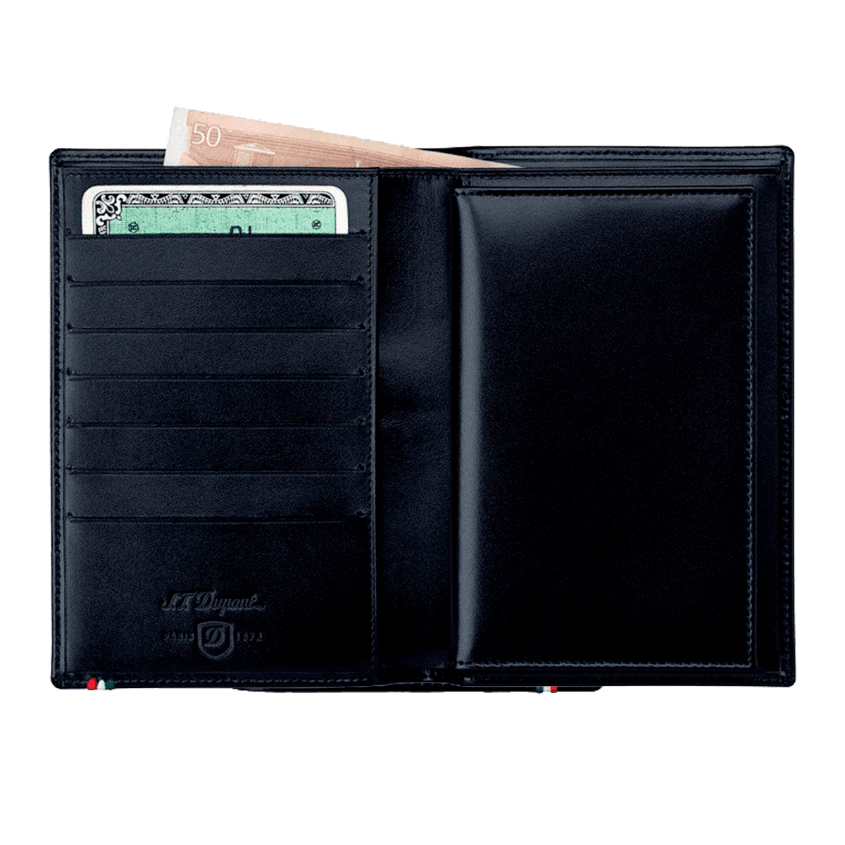 Портмоне Line D 180027 Цвет Чёрный Гладкая кожа, семь отделений для кредитных карт | S.T. Dupont