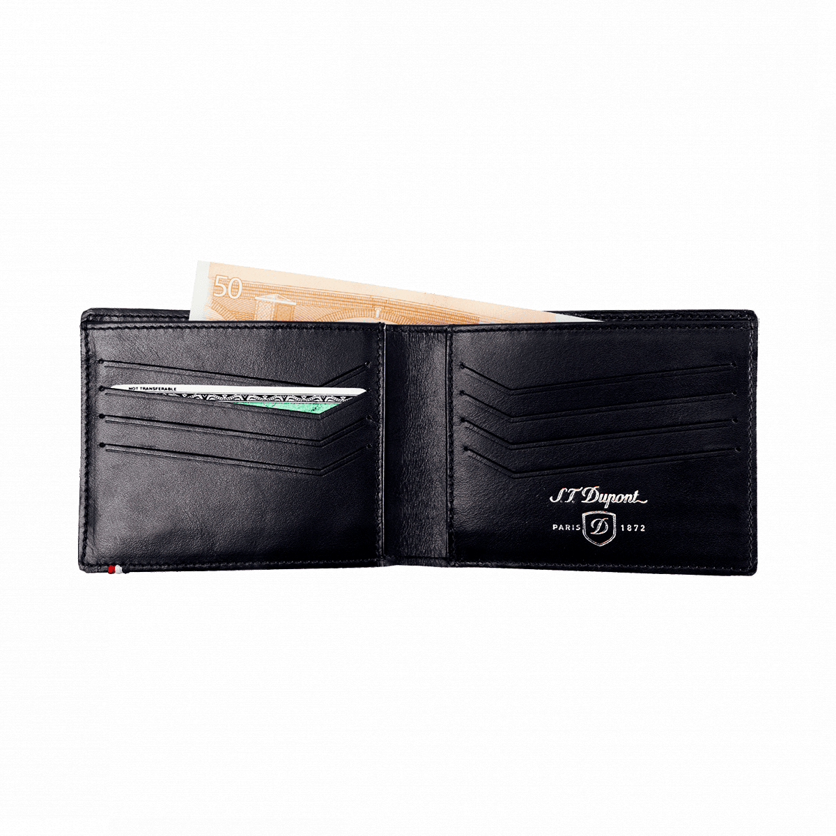 Бумажник Defi 170002 Цвет Чёрный Кожа Carbone, 8 отделений для кредитных карт | S.T. Dupont