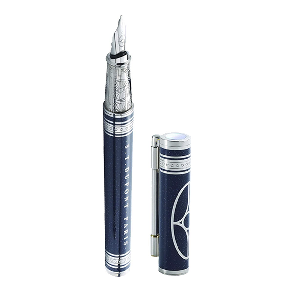Перьевая ручка Premium Orient Express 141029 Цвет Синий Отделка платиной и синим лаком | S.T. Dupont