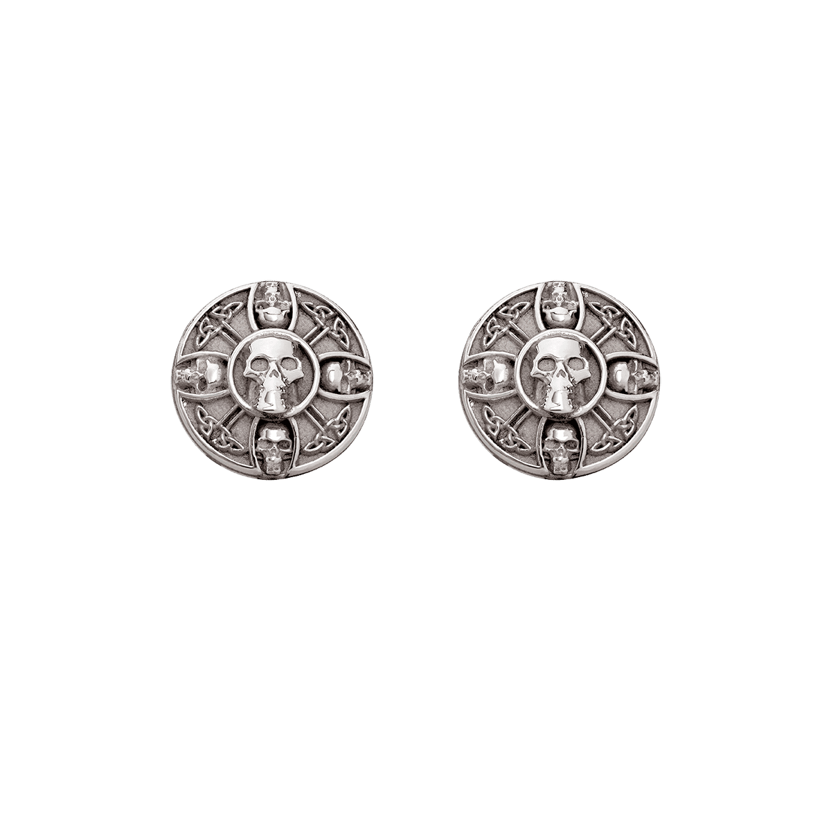 Запонки Skulls Celtic Haute Creation 5733 Цвет Серебристый Серебро, родиевое покрытие | S.T. Dupont