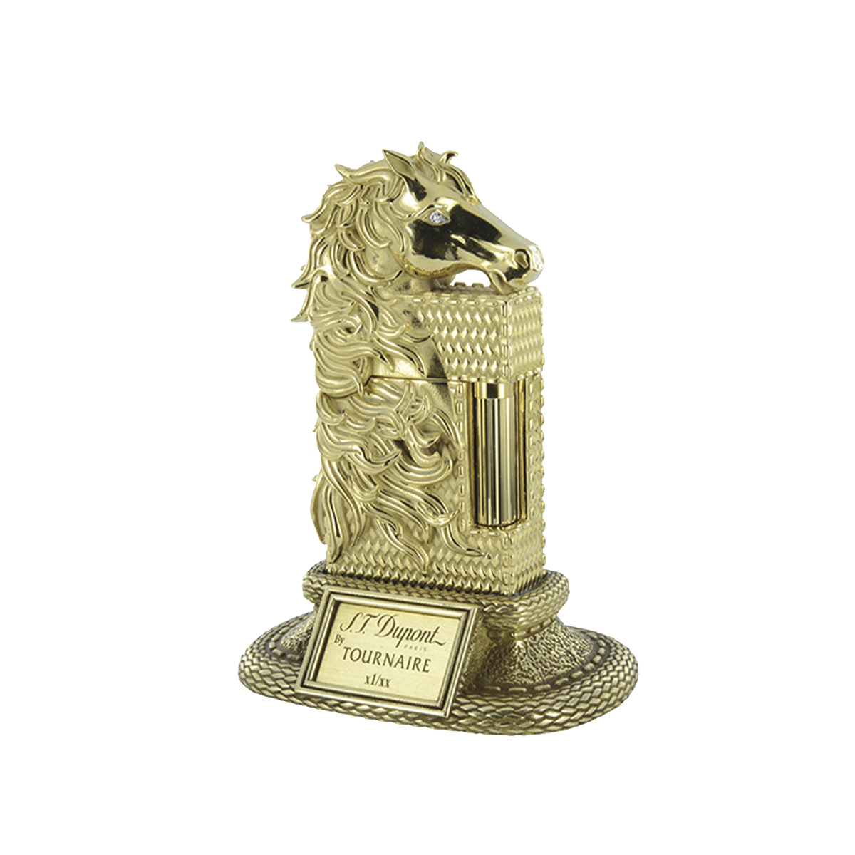 Подарочный набор Horse Prestige: зажигалка и пепельница Haute Creation 16177 Цвет Золотистый Подарочный набор, бронза, позолота | S.T. Dupont
