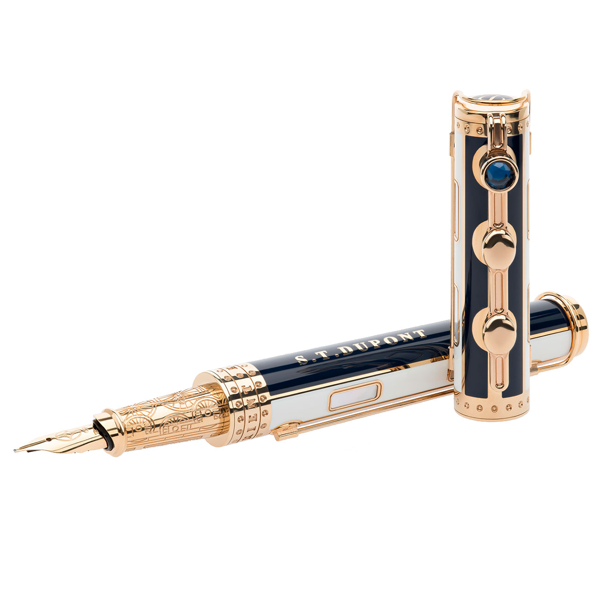 Набор Pestige: ручка (перьевая/роллер), нож и чернила Orient Express C410032N Цвет Синий Отделка лаком, перламутром и позолотой | S.T. Dupont
