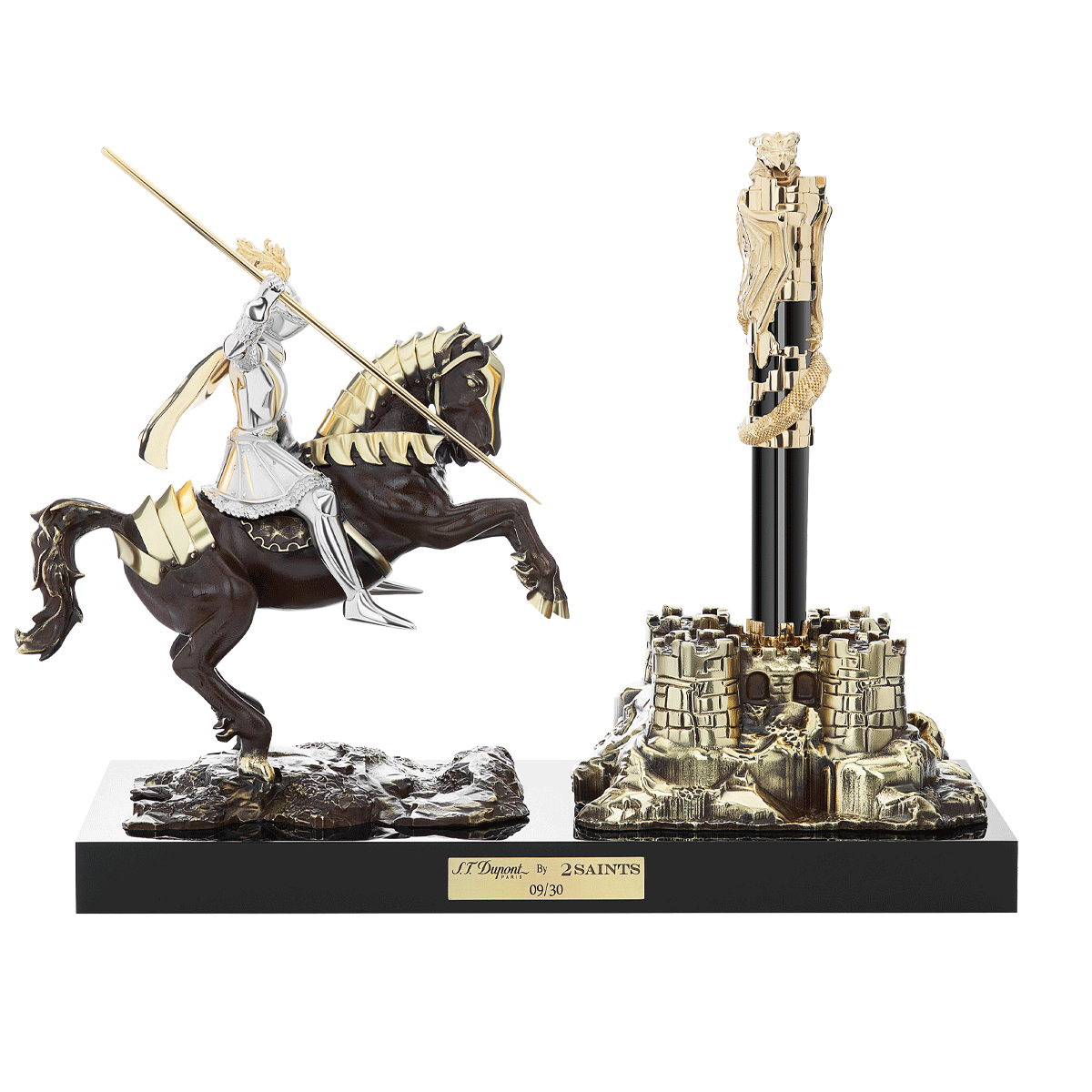 Перьевая ручка на подставке Saint Georges Exclusive Saint George 241195 Цвет Многоцветный Бронза, позолота, натуральный лак | S.T. Dupont