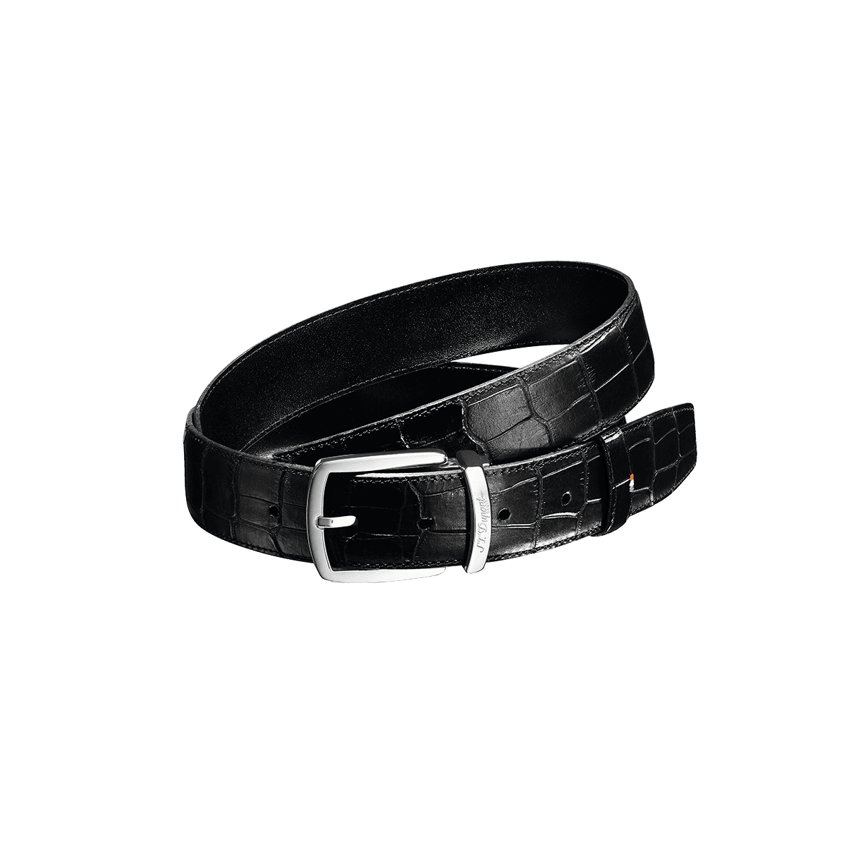 Ремень Line D 8200171 Цвет Чёрный Текстурированная кожа, пряжка с отделкой палладием | S.T. Dupont