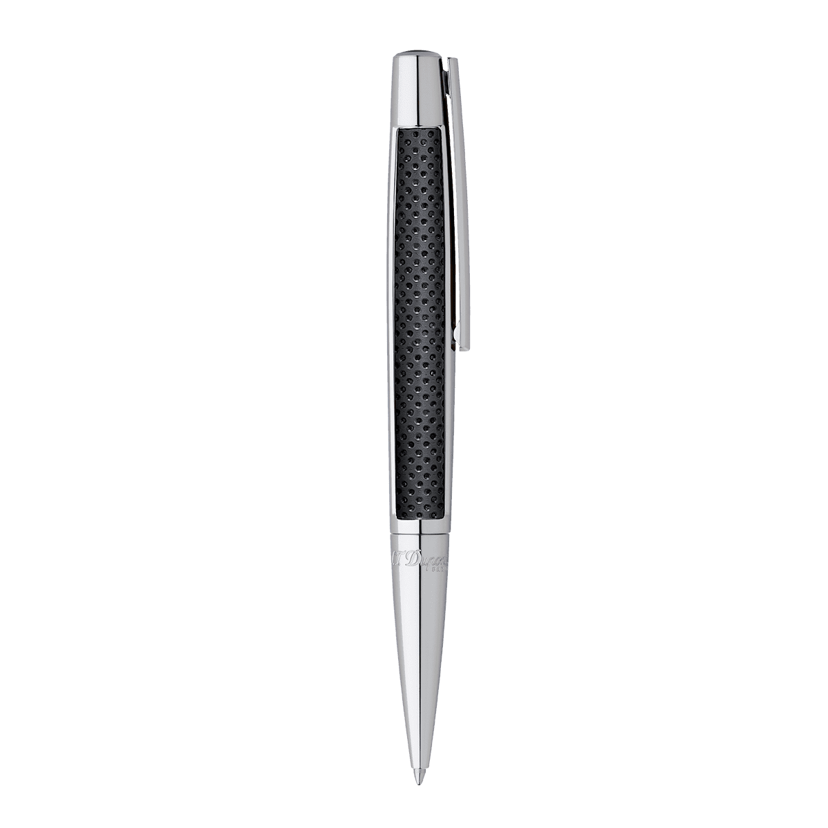 Шариковая ручка Defi 405716 Цвет Чёрный Отделка палладием и чёрной кожей | S.T. Dupont