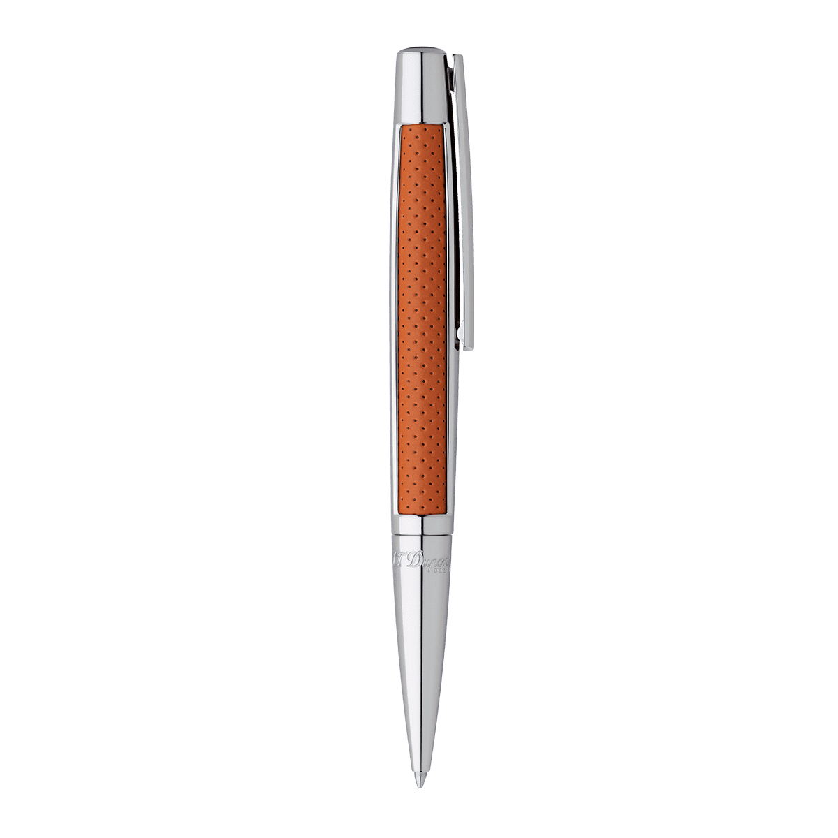 Ручка шариковая Defi 405715 Цвет Коричневый Отделка палладием и светло-коричневой кожей | S.T. Dupont