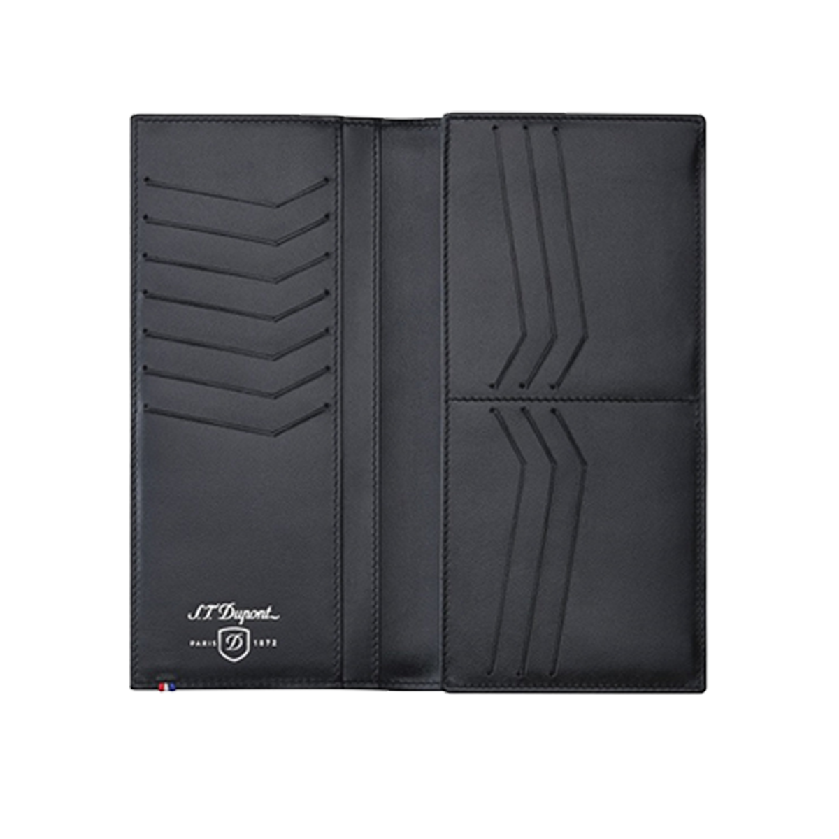 Портмоне Defi 170014 Цвет Чёрный Кожа Carbone, 13 карманов для кредитных карт, RFID защита | S.T. Dupont