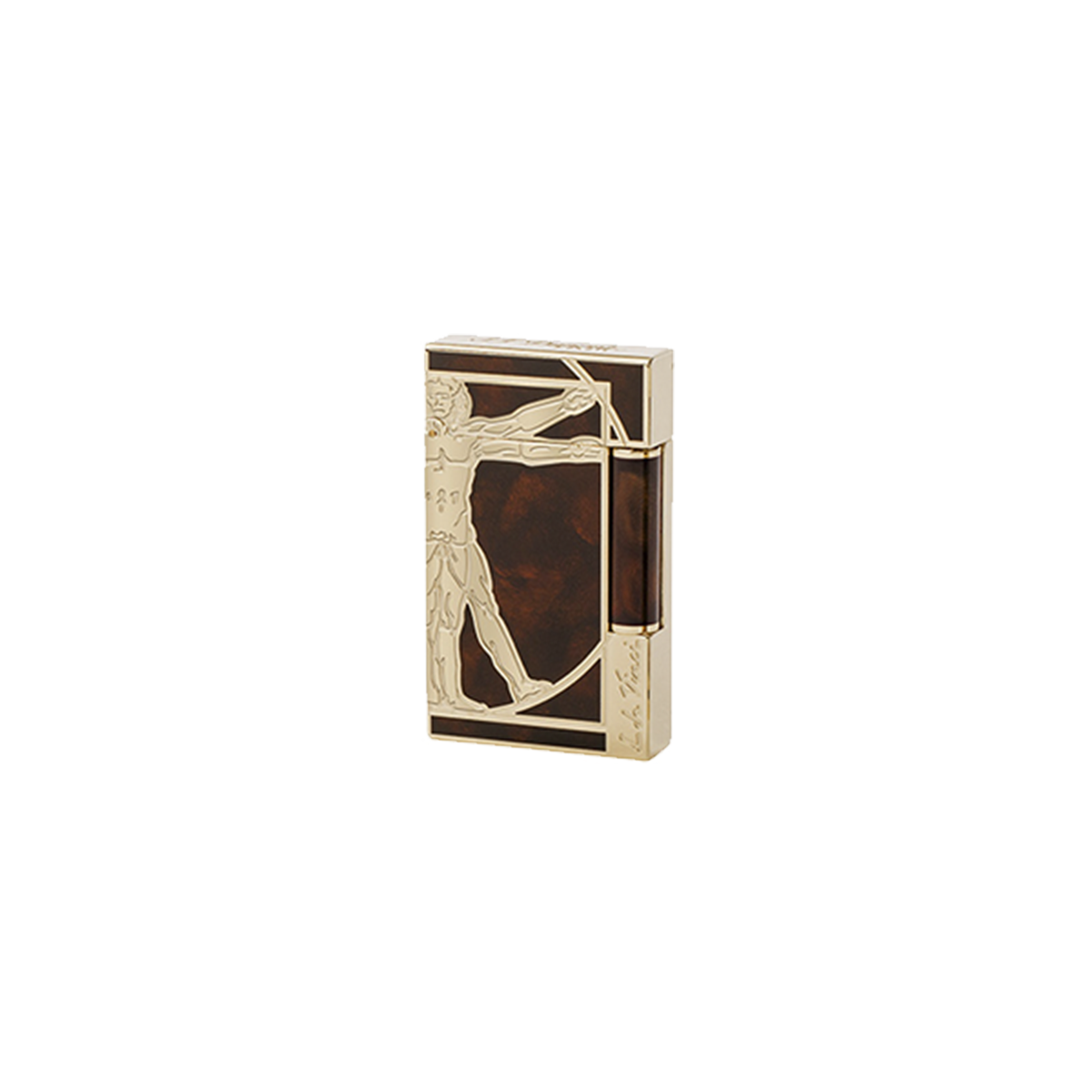 Зажигалка Prestige Vitruvian Man 16163 Цвет Коричневый Отделка натуральным лаком и позолотой | S.T. Dupont