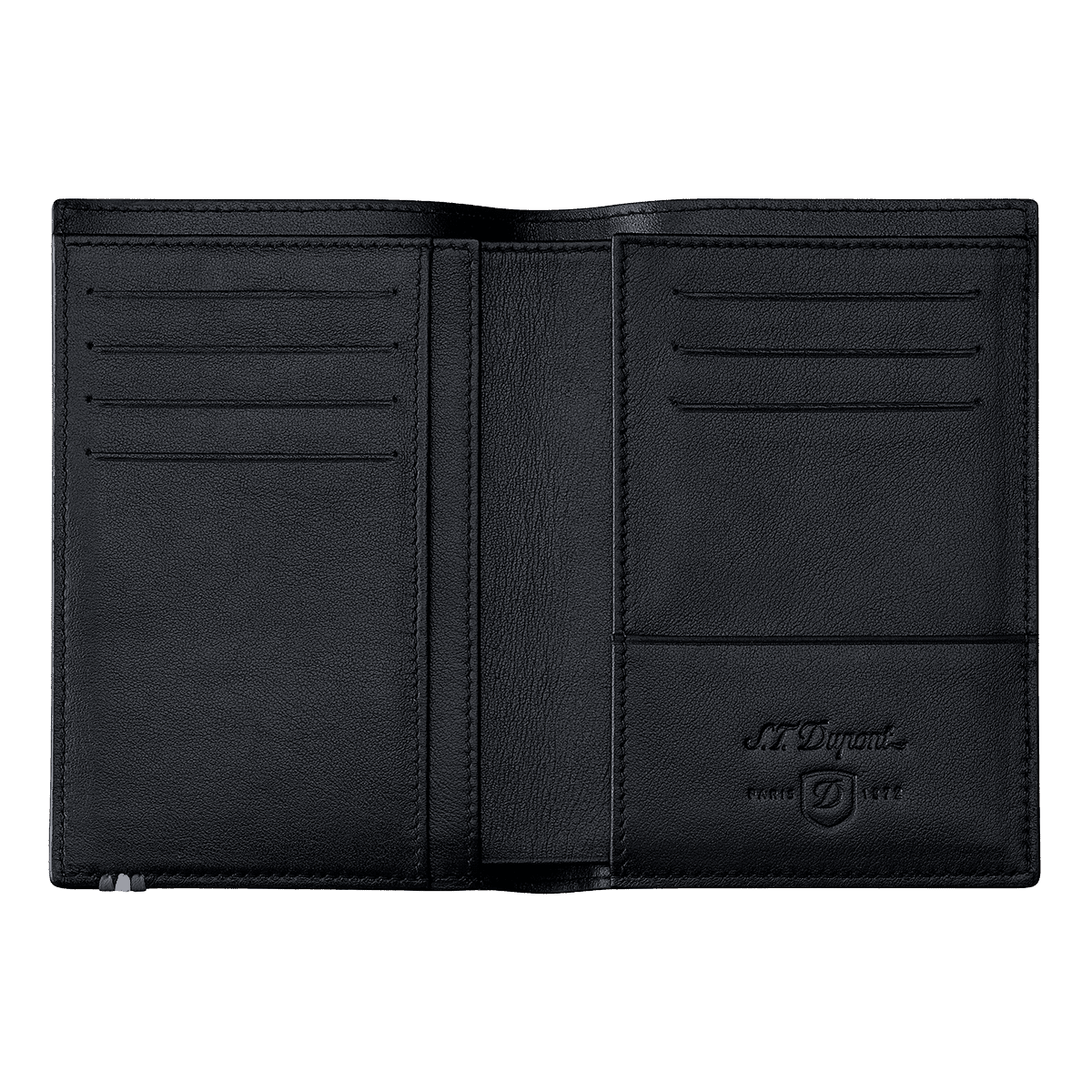 Портмоне Line D 180347 Цвет Чёрный Кожа Contraste, семь отделений для кредитных карт | S.T. Dupont