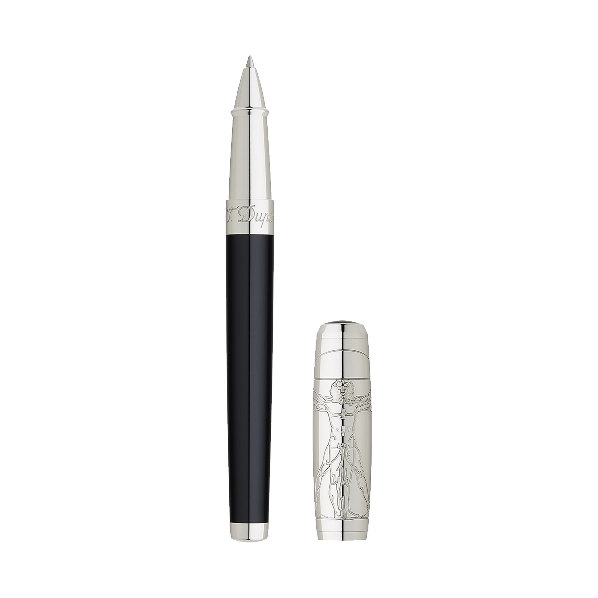 Ручка-роллер Premium Vitruvian Man 412036 Цвет Чёрный Отделка натуральным лаком и палладием | S.T. Dupont