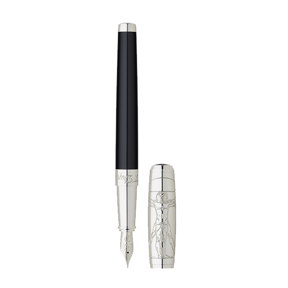 Перьевая ручка Premium Vitruvian Man 410036 Цвет Чёрный Отделка натуральным лаком и палладием | S.T. Dupont