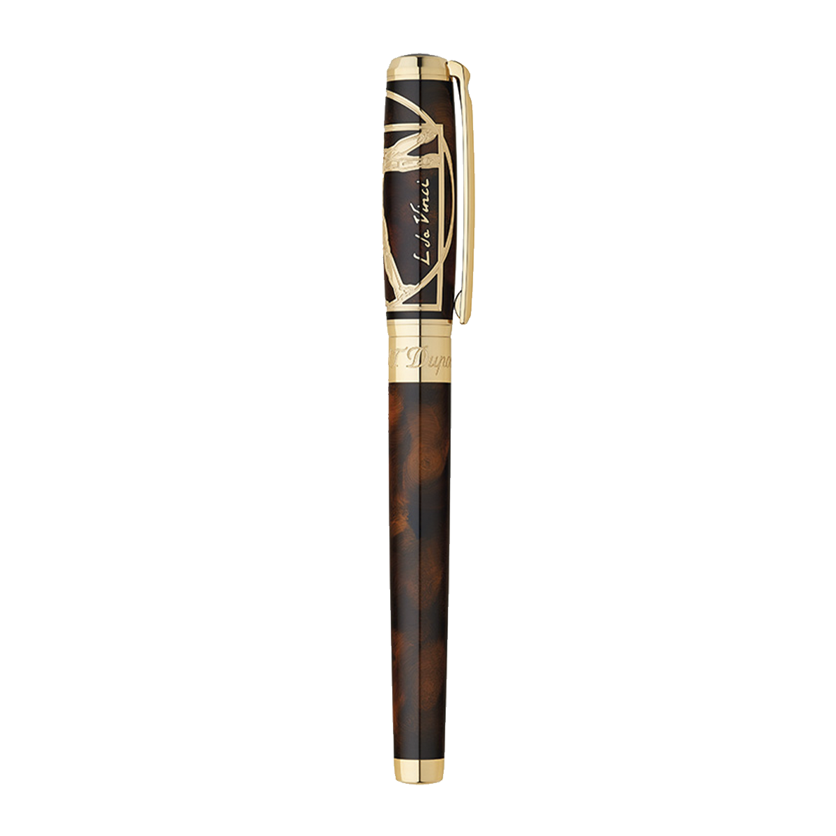 Перьевая ручка Prestige Vitruvian Man 410037 Цвет Коричневый Отделка натуральным лаком и позолотой | S.T. Dupont