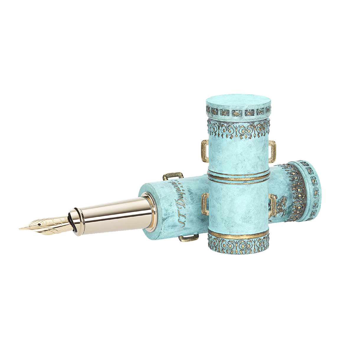 Перьевая ручка Tsar Cannon Architecture 241810 Цвет Многоцветный Патинированная бронза, резной узор | S.T. Dupont