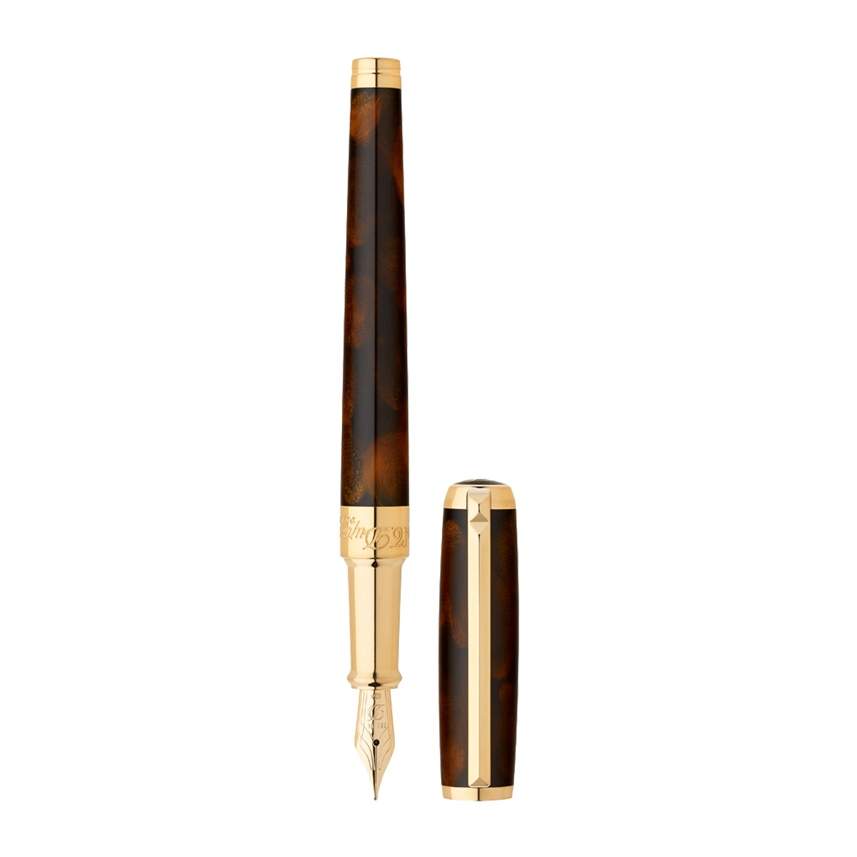 Ручка перьевая Atelier 1953 Line D 410713 Цвет Коричневый Отделка позолотой и коричневым китайским лаком | S.T. Dupont