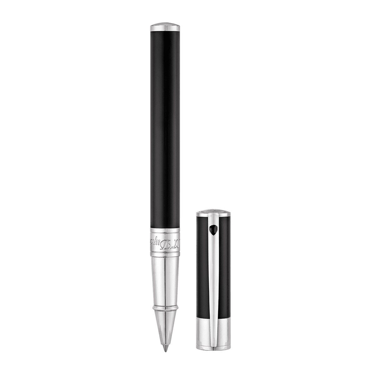 Ручка-роллер D-Initial 262200 Цвет Чёрный Отделка натуральным лаком и хромом | S.T. Dupont