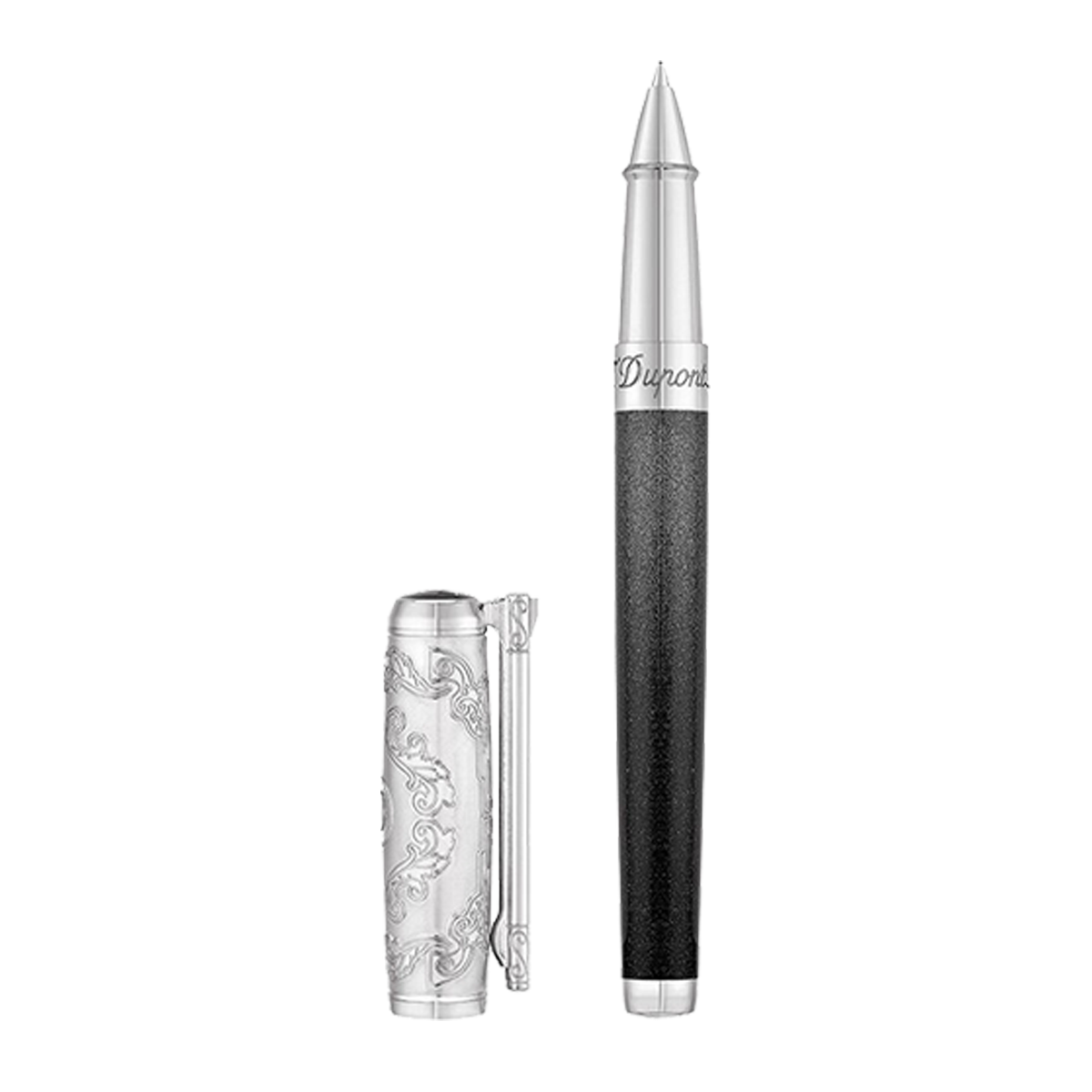 Ручка-роллер Premium Wild West 412065 Цвет Чёрный Отделка натуральным лаком с метеоритной пылью и палладием | S.T. Dupont