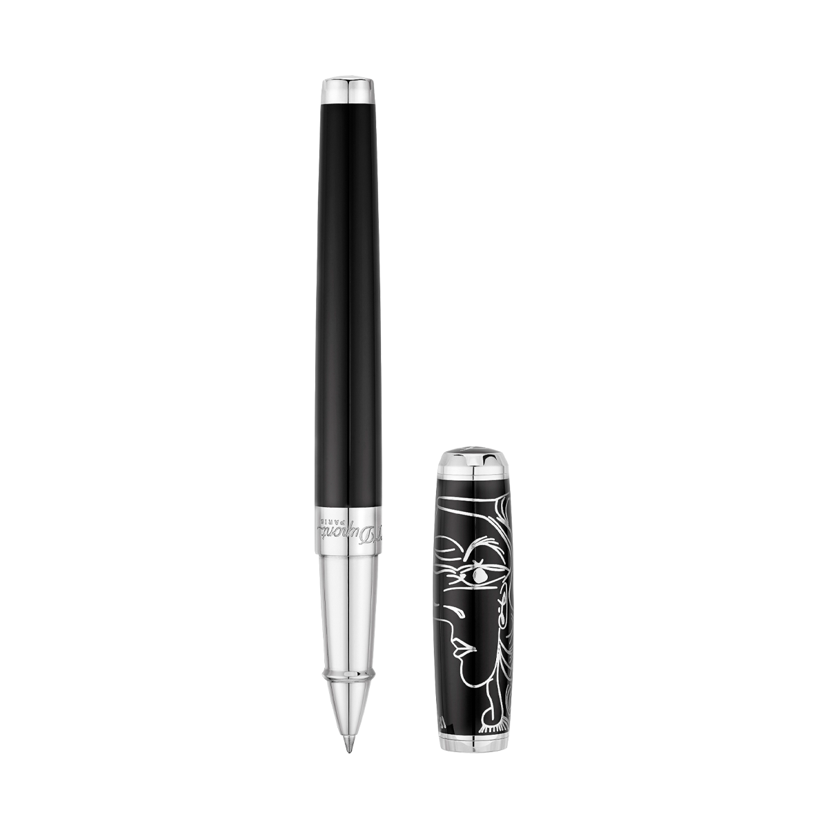Ручка-роллер Picasso 412046 Цвет Чёрный Отделка натуральным лаком и палладием | S.T. Dupont