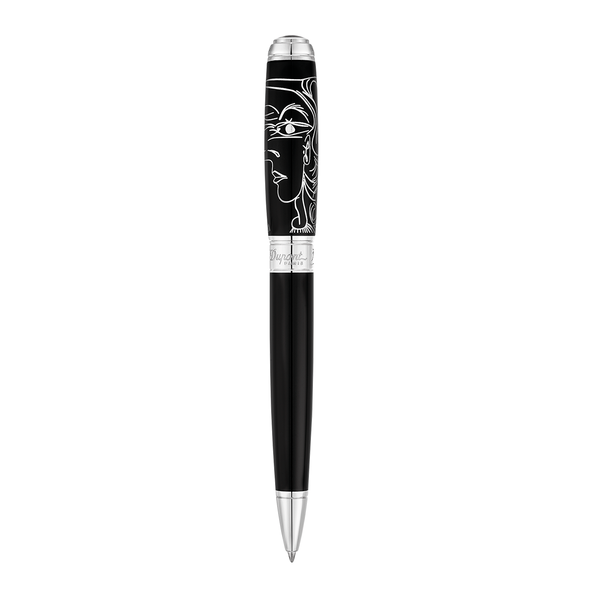 Шариковая ручка Picasso 415046 Цвет Чёрный Отделка натуральным лаком и палладием | S.T. Dupont