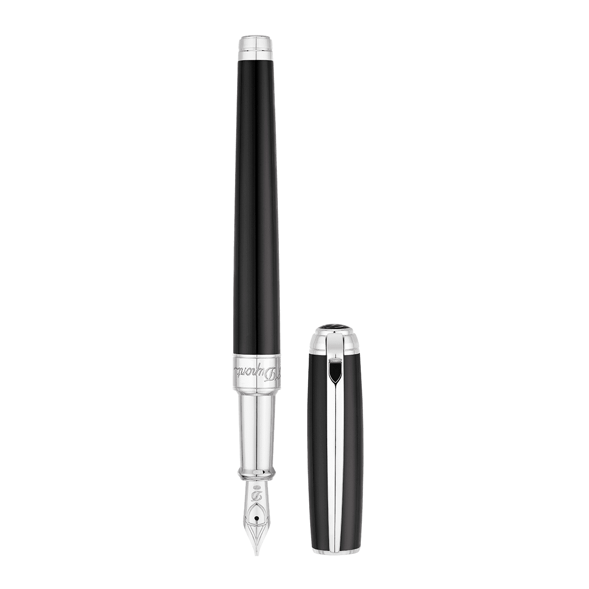Перьевая ручка Line D 410100M Цвет Чёрный Отделка натуральным лаком и палладием | S.T. Dupont