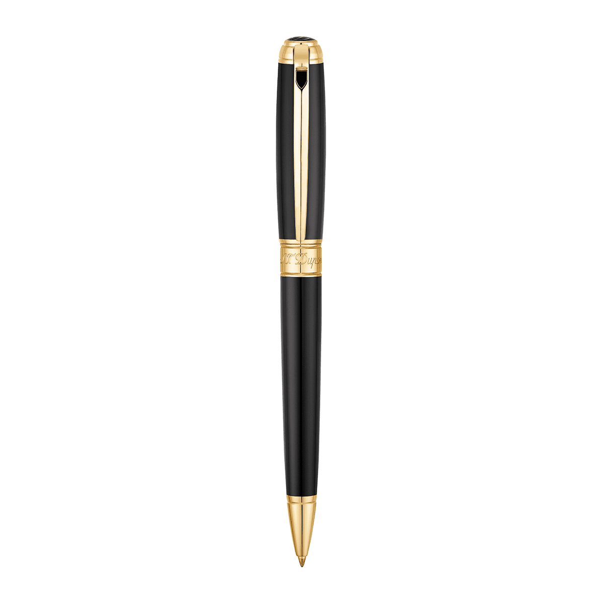 Шариковая ручка Line D 415101M Цвет Чёрный Отделка натуральным лаком и позолотой | S.T. Dupont