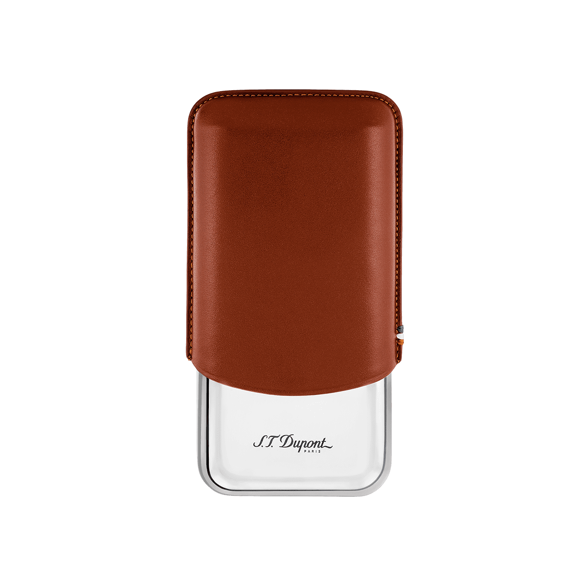 Футляр для сигар Line D 183021 Цвет Коричневый Гладкая кожа, корпус из стали | S.T. Dupont