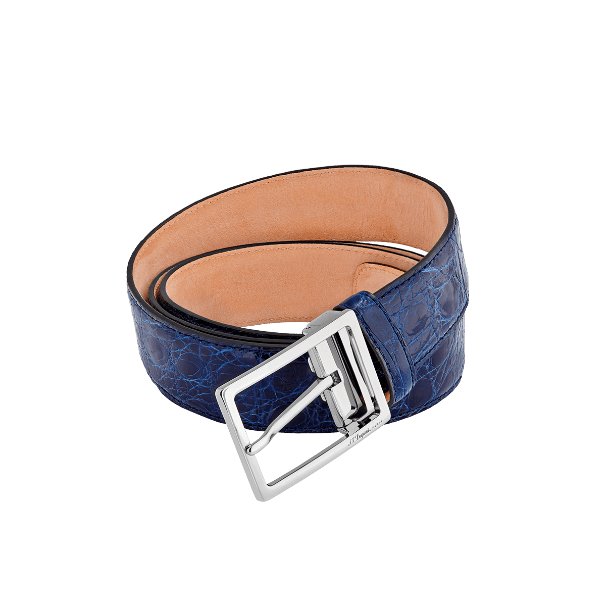 Ремень Exotic Belts 56143 Цвет Синий Кожа крокодила, пряжка с отделкой палладием | S.T. Dupont