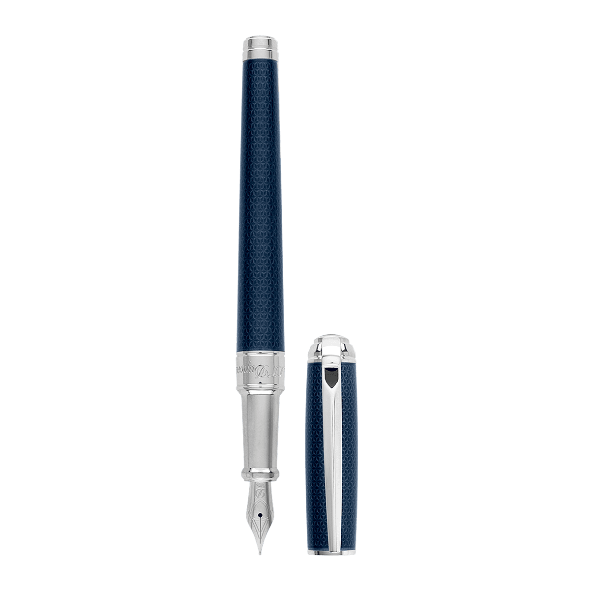 Перьевая ручка Fire Head Line D 410104M Цвет Синий Отделка натуральным лаком и палладием | S.T. Dupont