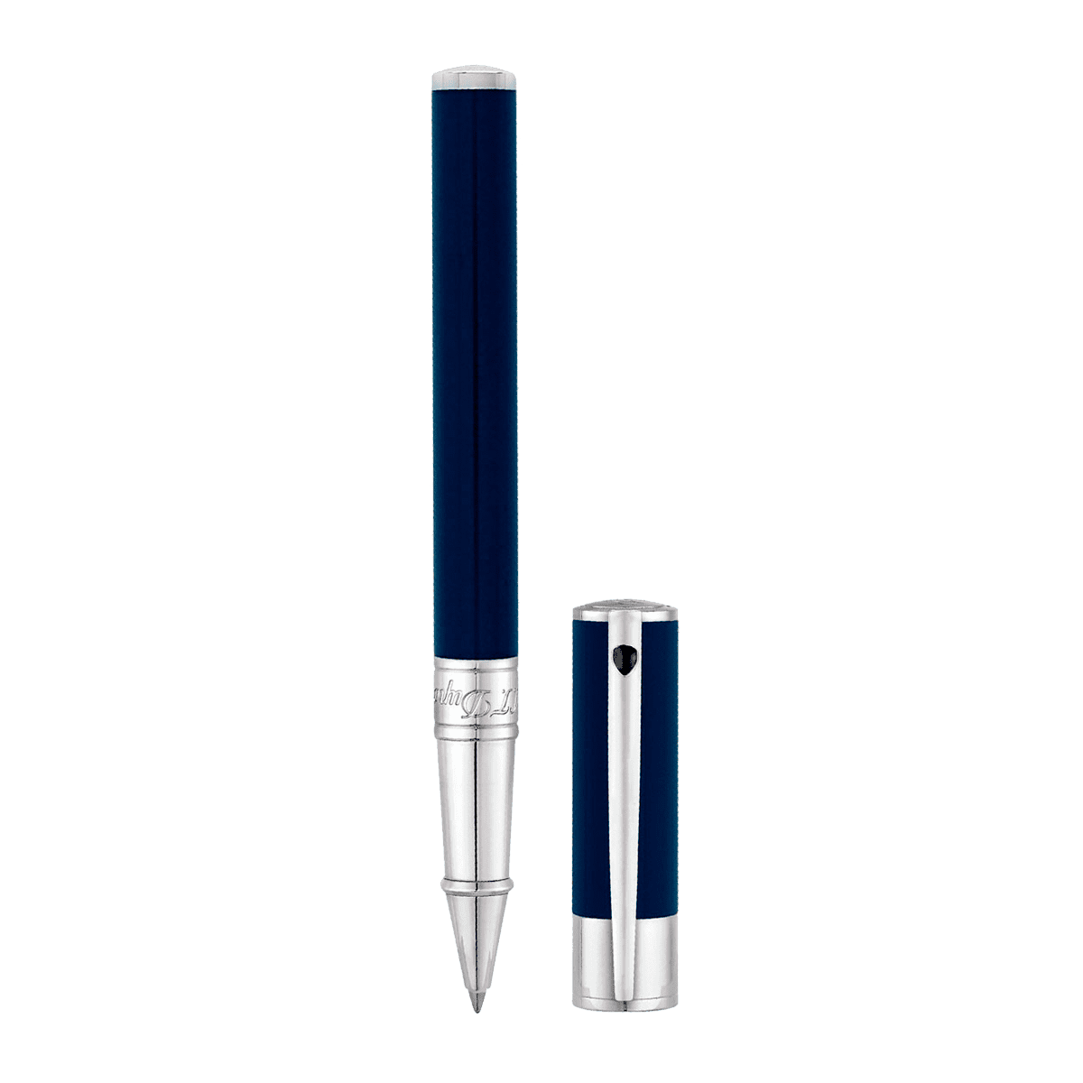 Ручка-роллер D-Initial 262205 Цвет Синий Отделка натуральным лаком и хромом | S.T. Dupont