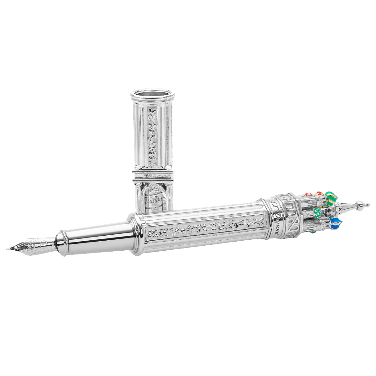 Перьевая ручка Saint Basil Rhodium Architecture 241097 Цвет Многоцветный Перьевая ручка, отделка бронзой, позолотой и натуральным лаком | S.T. Dupont