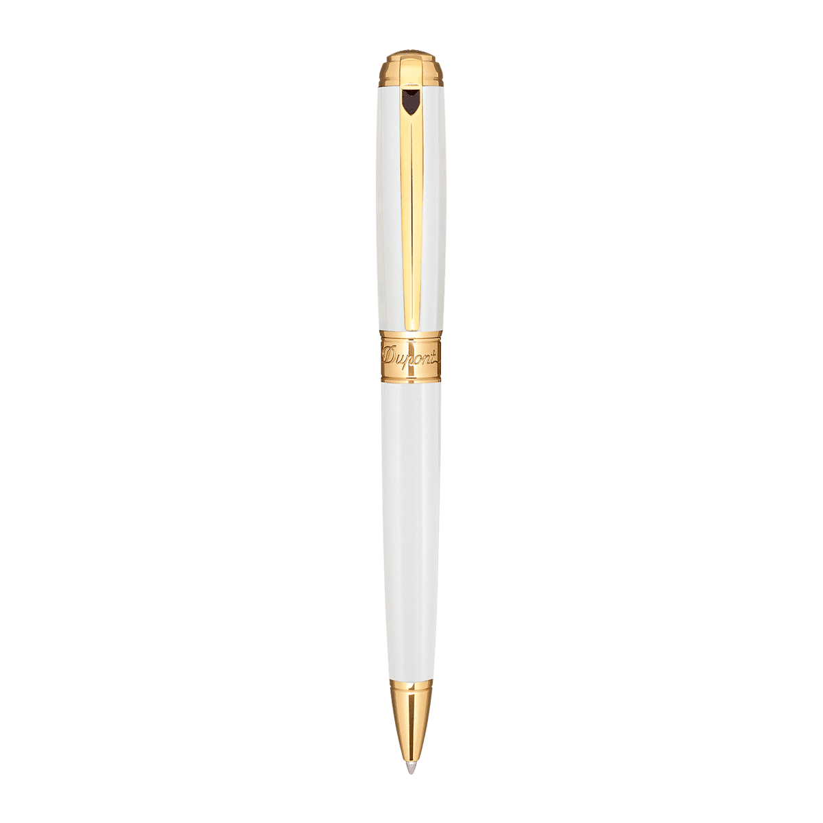 Ручка шариковая Line D 415109M Цвет Белый Отделка натуральным лаком и позолотой | S.T. Dupont
