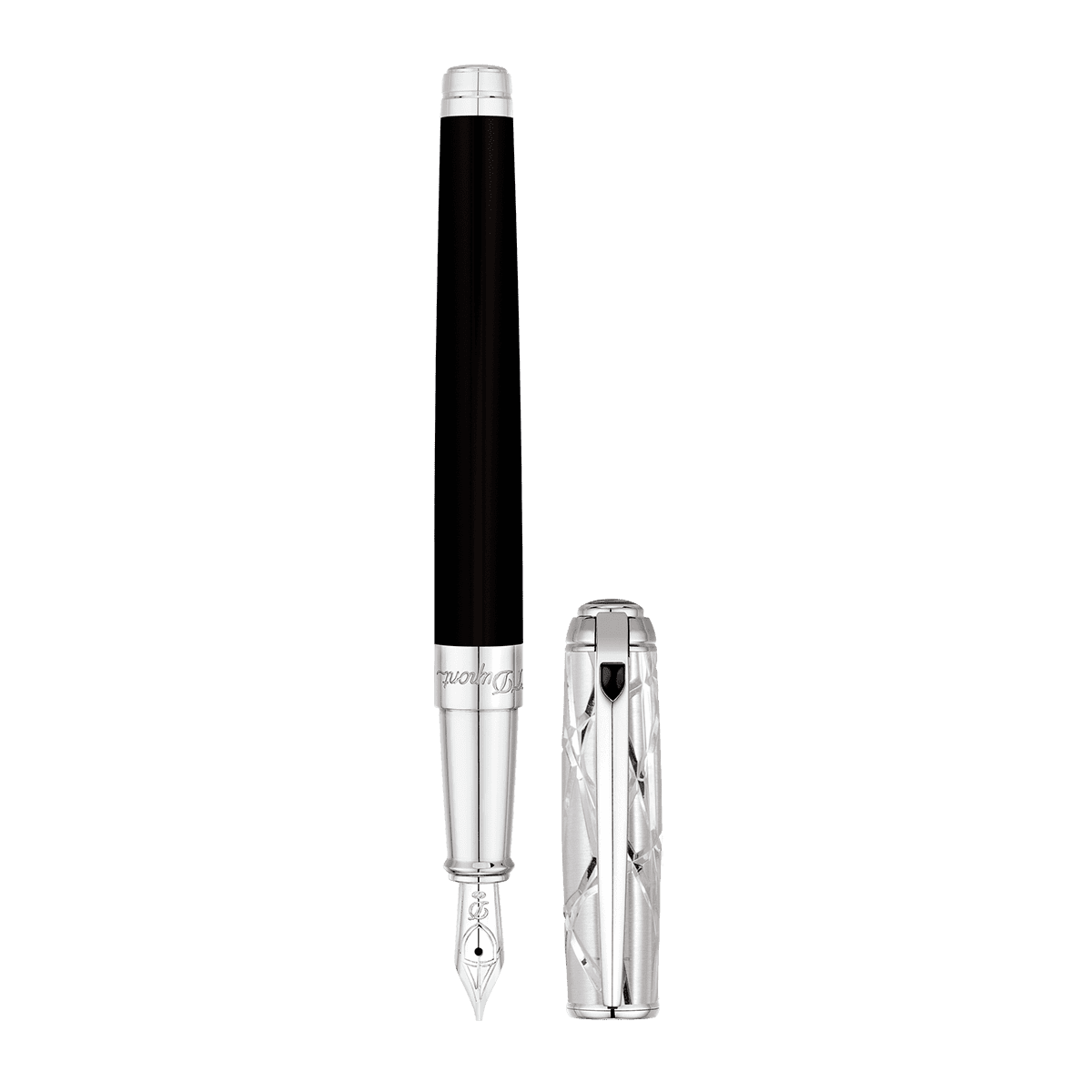 Перьевая ручка Fire Lines Line D 410108M Цвет Чёрный Отделка натуральным лаком и палладием | S.T. Dupont