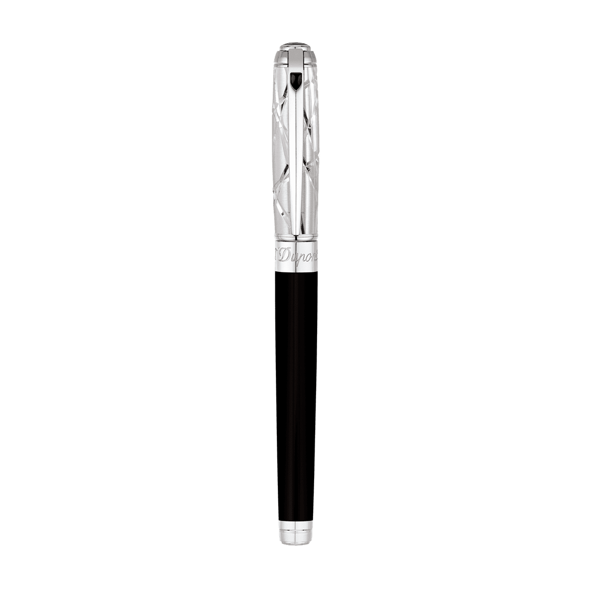 Перьевая ручка Fire Lines Line D 410108M Цвет Чёрный Отделка натуральным лаком и палладием | S.T. Dupont