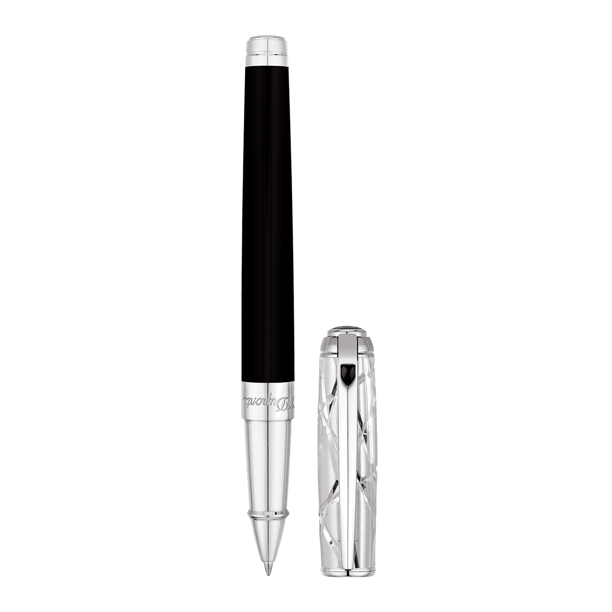 Ручка-роллер Fire Lines Line D 412108M Цвет Чёрный Отделка натуральным лаком и палладием | S.T. Dupont