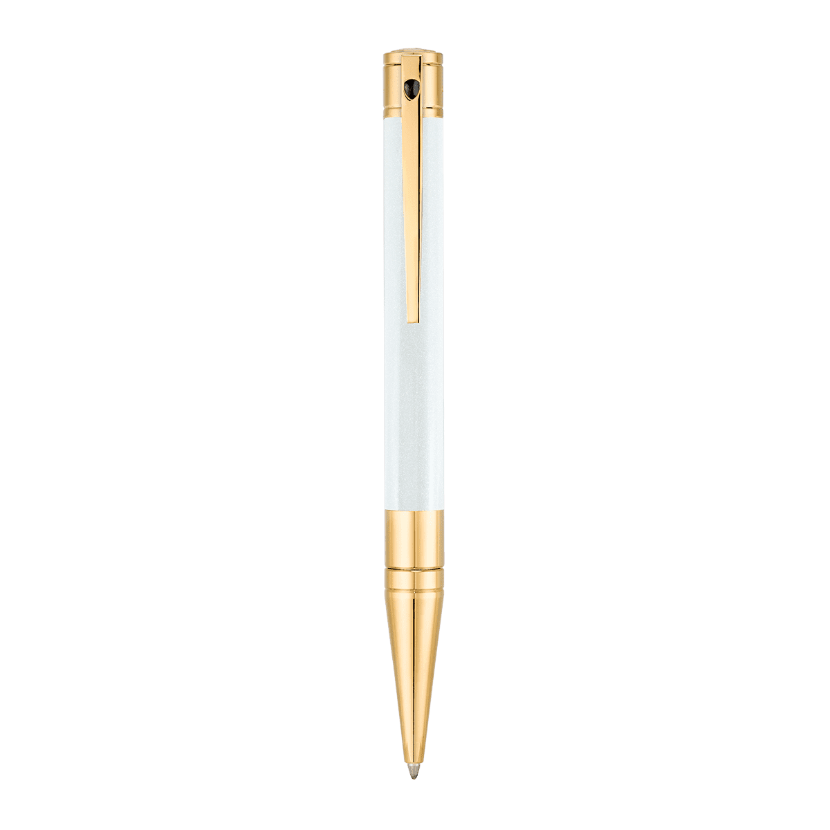 Шариковая ручка D-Initial 265206 Цвет Белый Отделка белым лаком и позолотой | S.T. Dupont