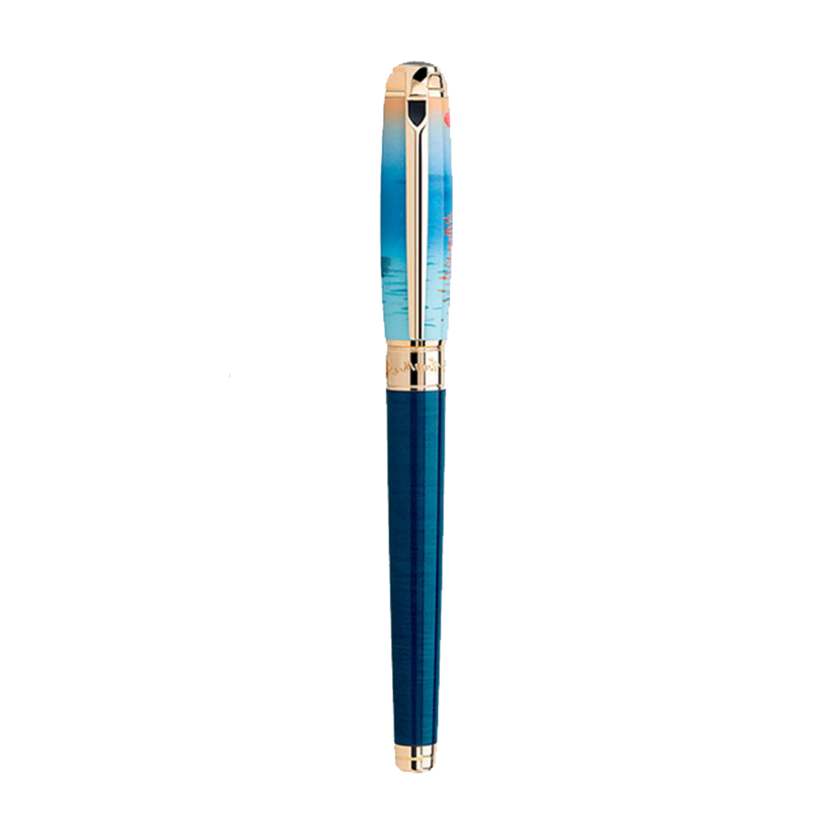 Ручка-роллер Monet 412049L Цвет Синий Отделка натуральным  лаком и позолотой | S.T. Dupont