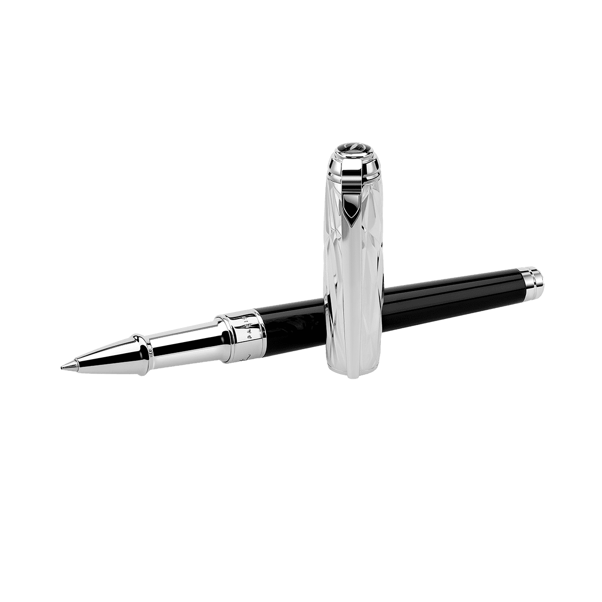Ручка-роллер Crazy Diamonds Line D 412113M Цвет Чёрный Отделка палладием и натуральным лаком | S.T. Dupont