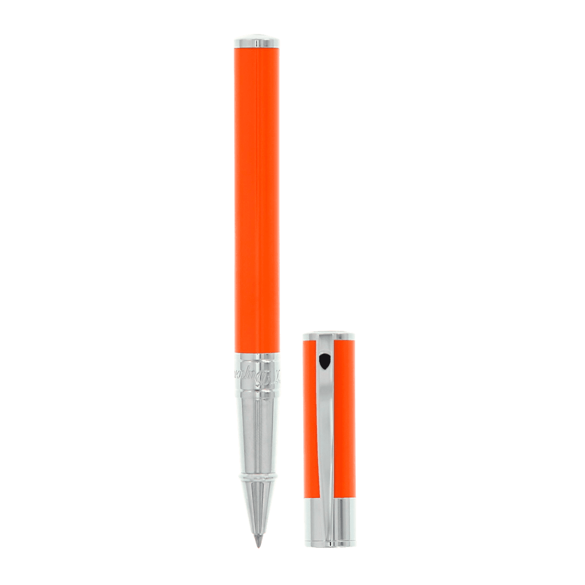 Ручка-роллер D-Initial 262209 Цвет Оранжевый Отделка натуральным лаком и хромом | S.T. Dupont