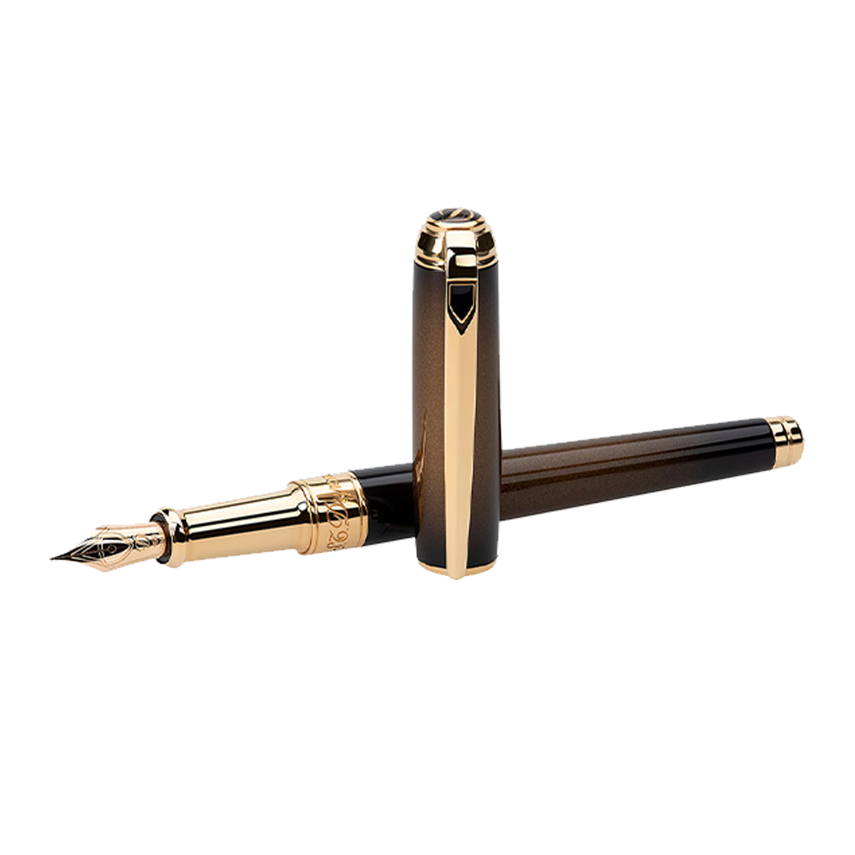 Ручка перьевая Atelier Line D 410107M Цвет Коричневый Отделка натуральным лаком и позолотой | S.T. Dupont