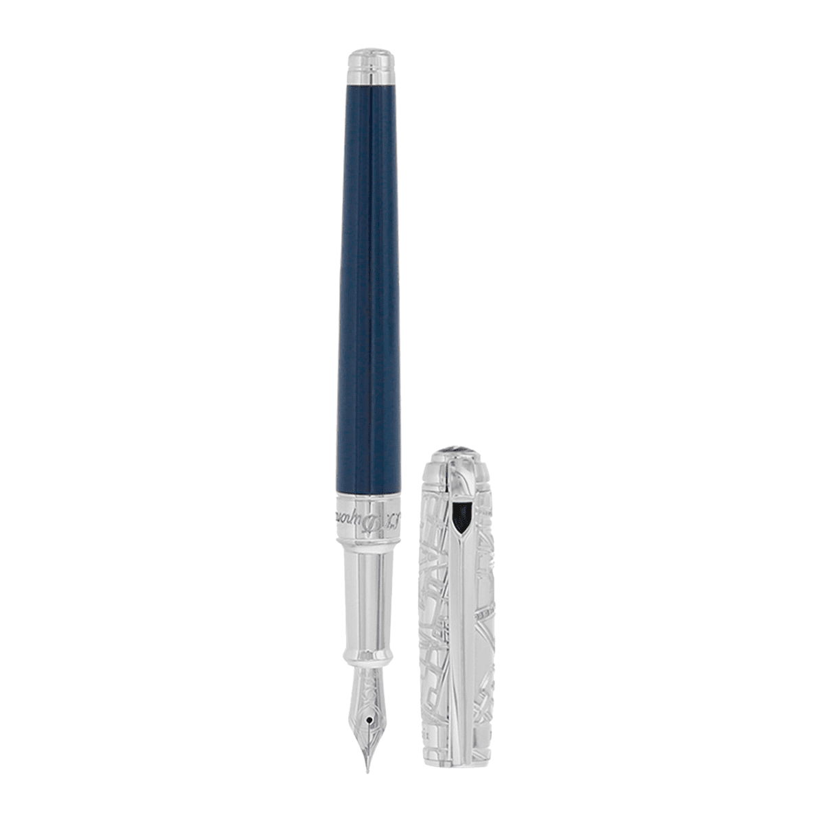 Перьевая ручка Paris Line D 410114M Цвет Синий Отделка натуральным лаком и палладием | S.T. Dupont