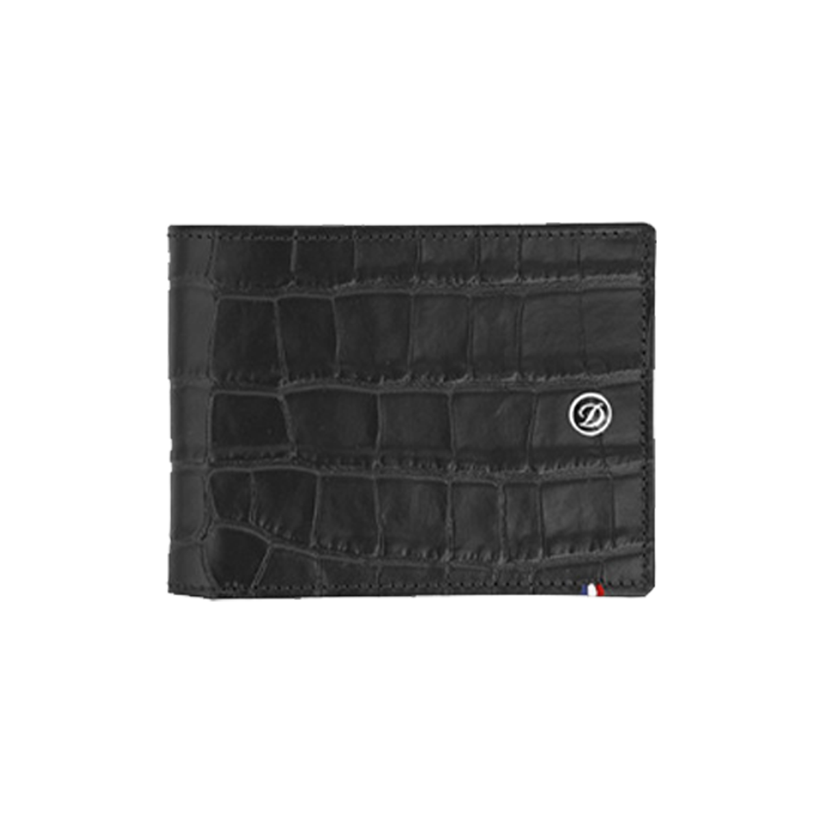 Портмоне Croco Dandy 180060 Цвет Чёрный Телячья кожа с тиснением под крокодила, 6 карманов для кредитных карт | S.T. Dupont