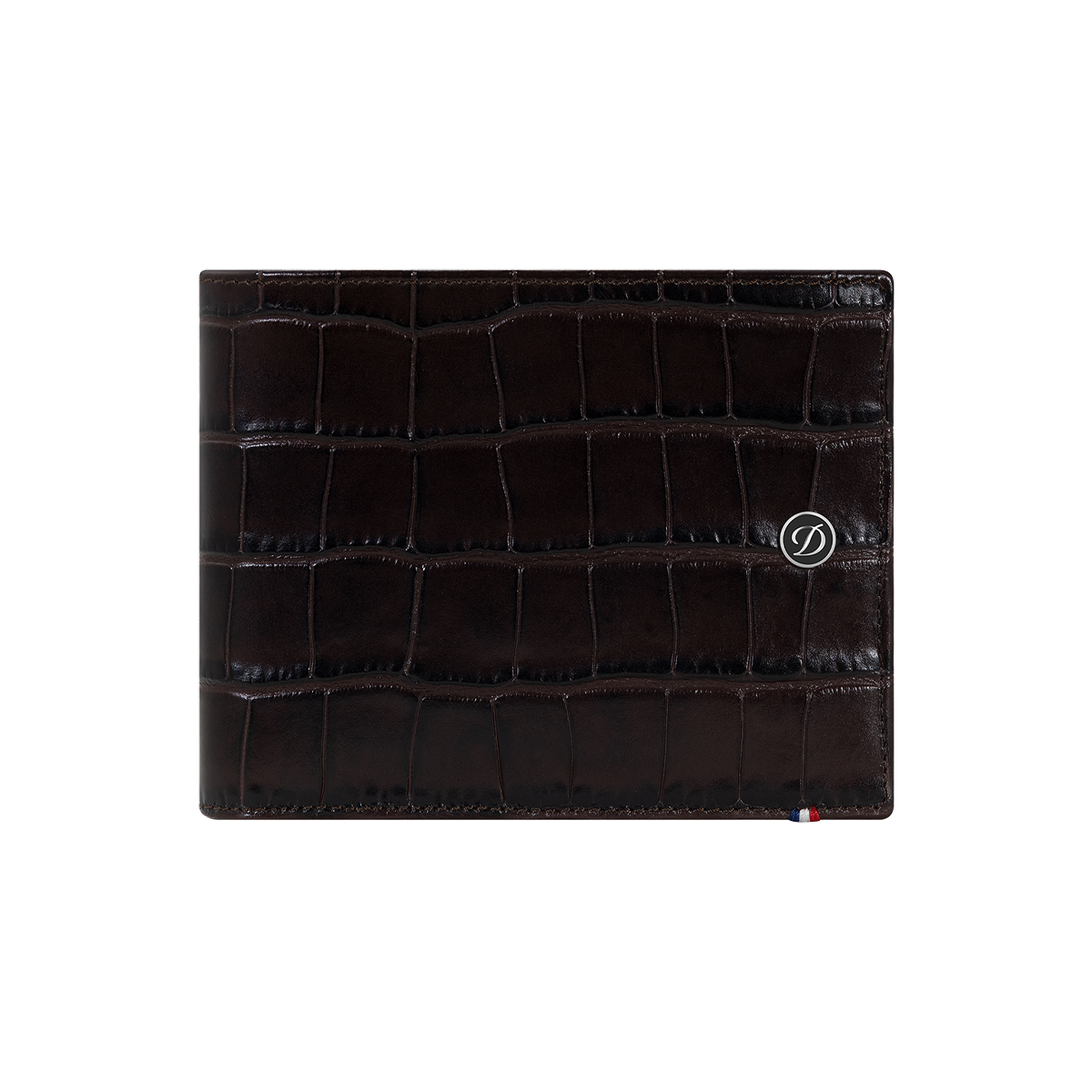 Портмоне Croco Dandy 180160 Цвет Коричневый Кожа с тиснением под крокодила, шесть отделений для кредитных карт | S.T. Dupont