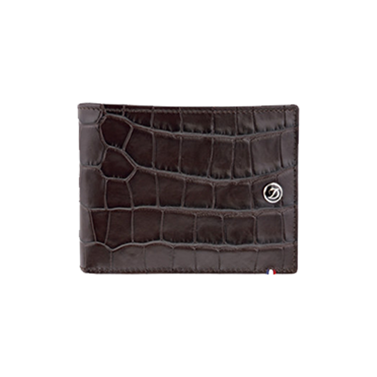Портмоне Croco Dandy 180163 Цвет Коричневый Кожа с тиснением под крокодила, восемь отделений для кредитных карт | S.T. Dupont