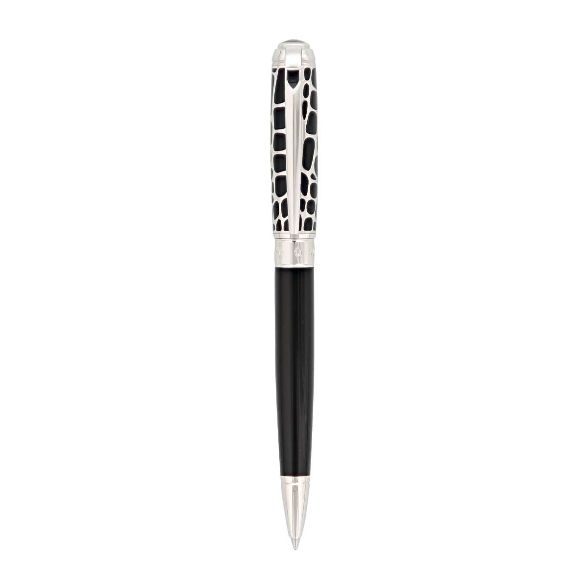 Шариковая ручка Croco Dendy Line D 415121M Цвет Чёрный Отделка палладием и чёрным натуральным лаком | S.T. Dupont