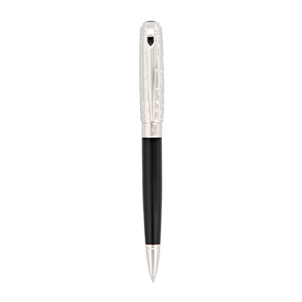 Шариковая ручка Croco Dendy Line D 415122M Цвет Чёрный Отделка палладием и чёрным натуральным лаком | S.T. Dupont