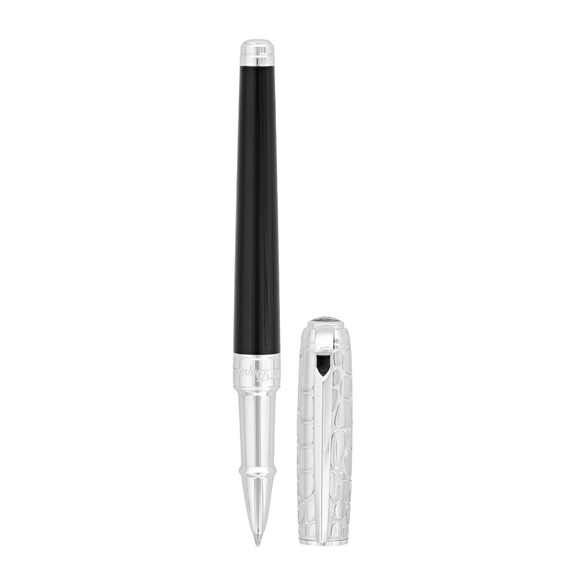 Ручка-роллер Croco Dandy Line D 412122M Цвет Чёрный Отделка палладием и чёрным натуральным лаком | S.T. Dupont
