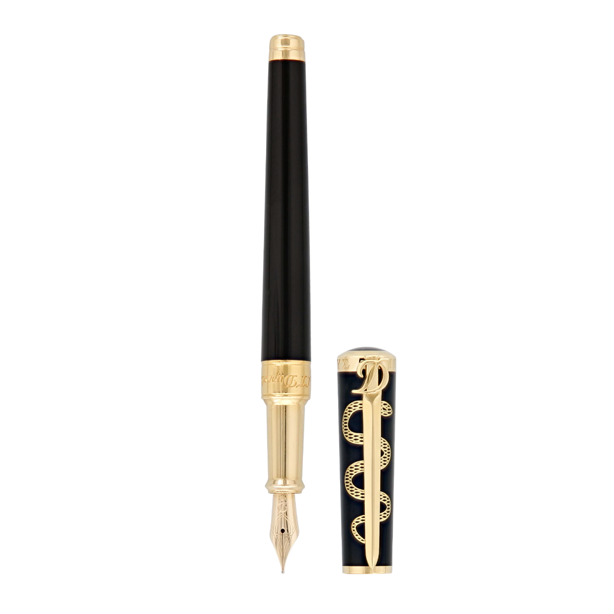 Перьевая ручка Hippocrate Sword 290105 Цвет Чёрный Отделка позолотой и чёрным лаком | S.T. Dupont