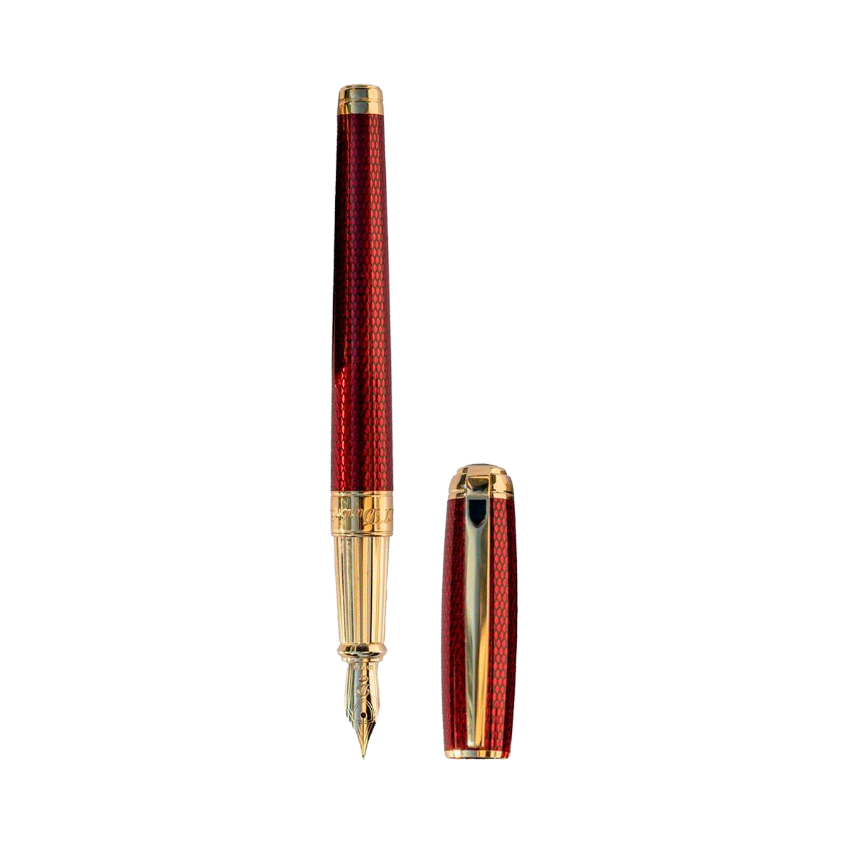 Перьевая ручка Line D 410108L Цвет Красный Ручка, позолота, лак | S.T. Dupont