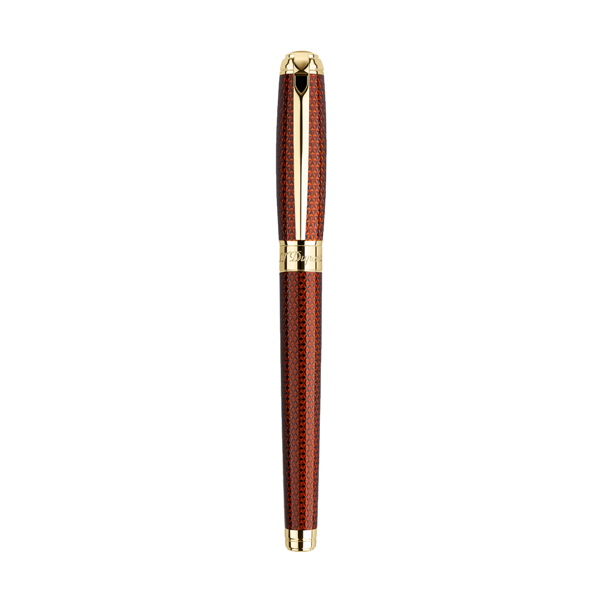 Ручка-роллер Line D 412111L Цвет Коричневый Отделка позолотой и натуральным лаком | S.T. Dupont